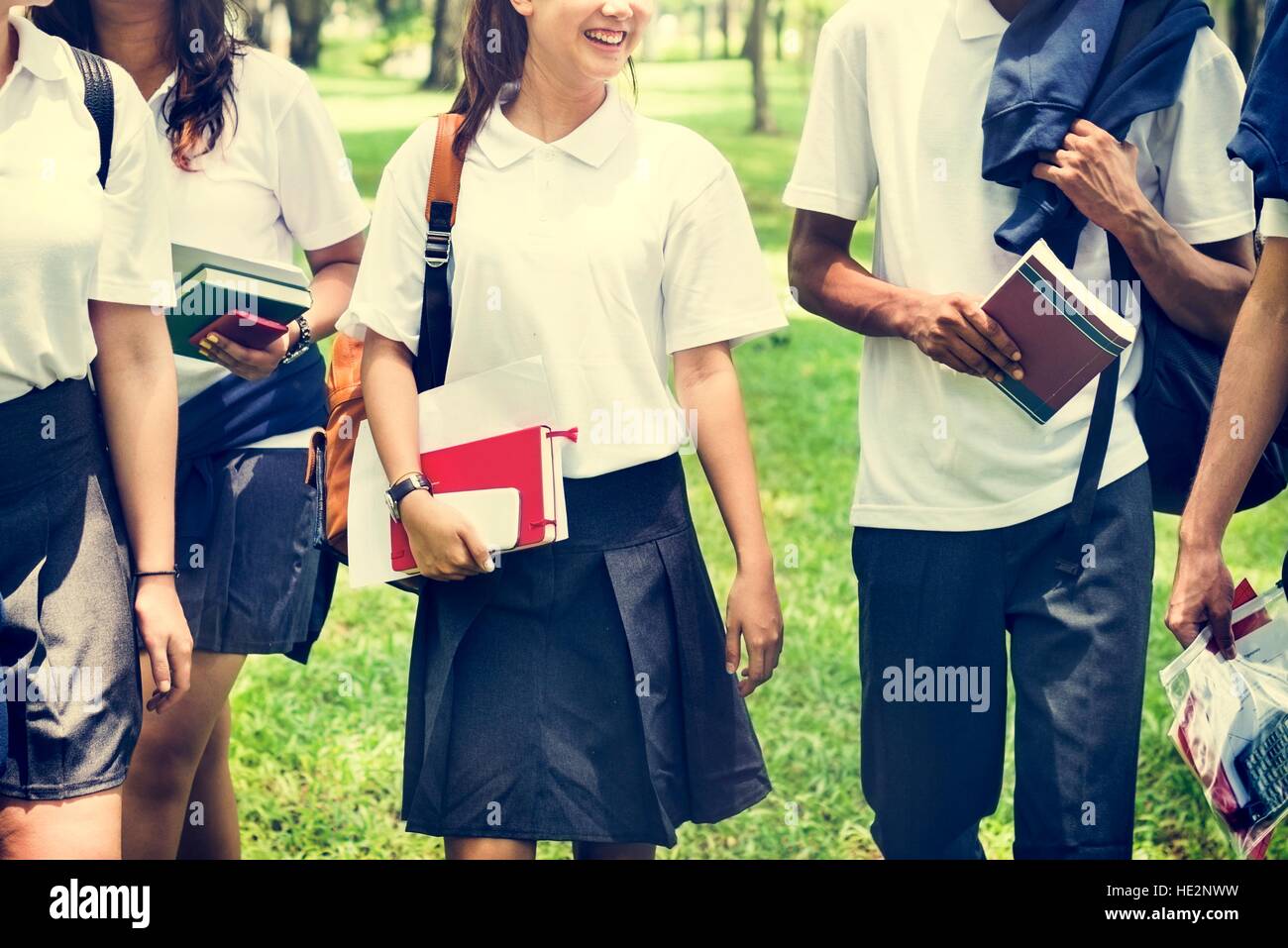 Student Study Uniform Book College Book Teen Concept Stock Photo - Alamy