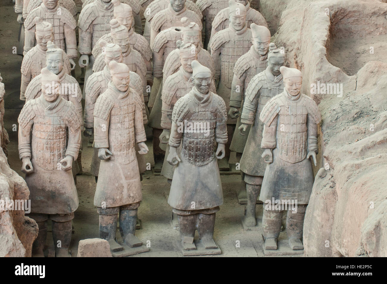 Excavated clay pottery warriors sculptures statues Terra Cotta Warriors ...