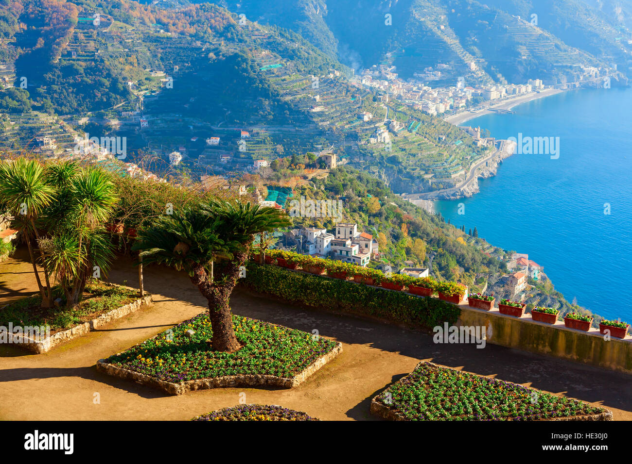 Villa Ravello beautiful villa rufolo view in the town of ravello Stock Photo - Alamy