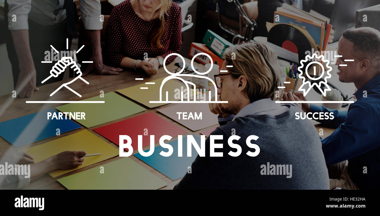 Business Collaboration Teamwork Corporation Concept Stock Photo - Alamy