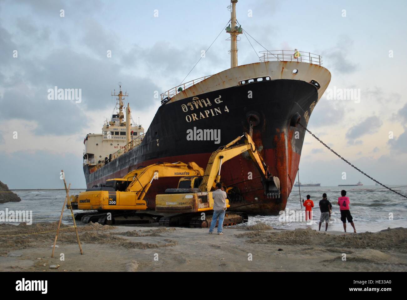 Ran aground oil tanker ship in Thailand Stock Photo Alamy