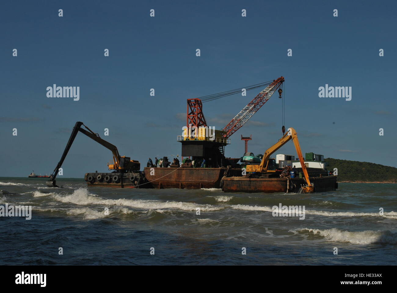 Ran aground oil tanker ship in Thailand Stock Photo Alamy