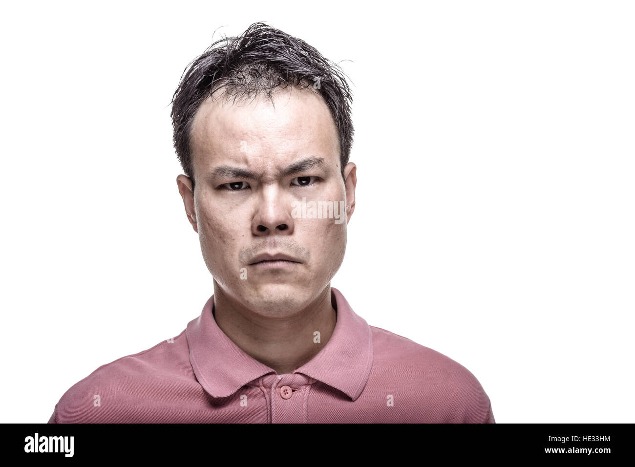 Facial expression : angry man serious face Stock Photo