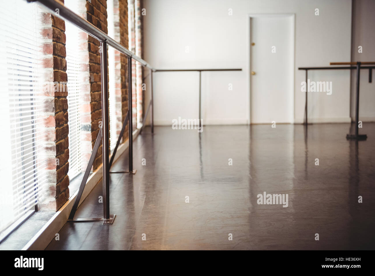 Ballet barre stand in ballet studio Stock Photo Alamy