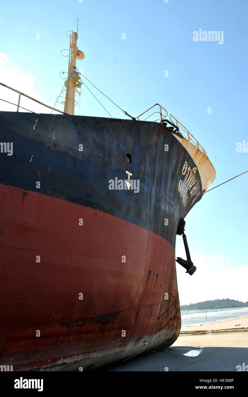 Ran aground oil tanker ship in Thailand Stock Photo Alamy