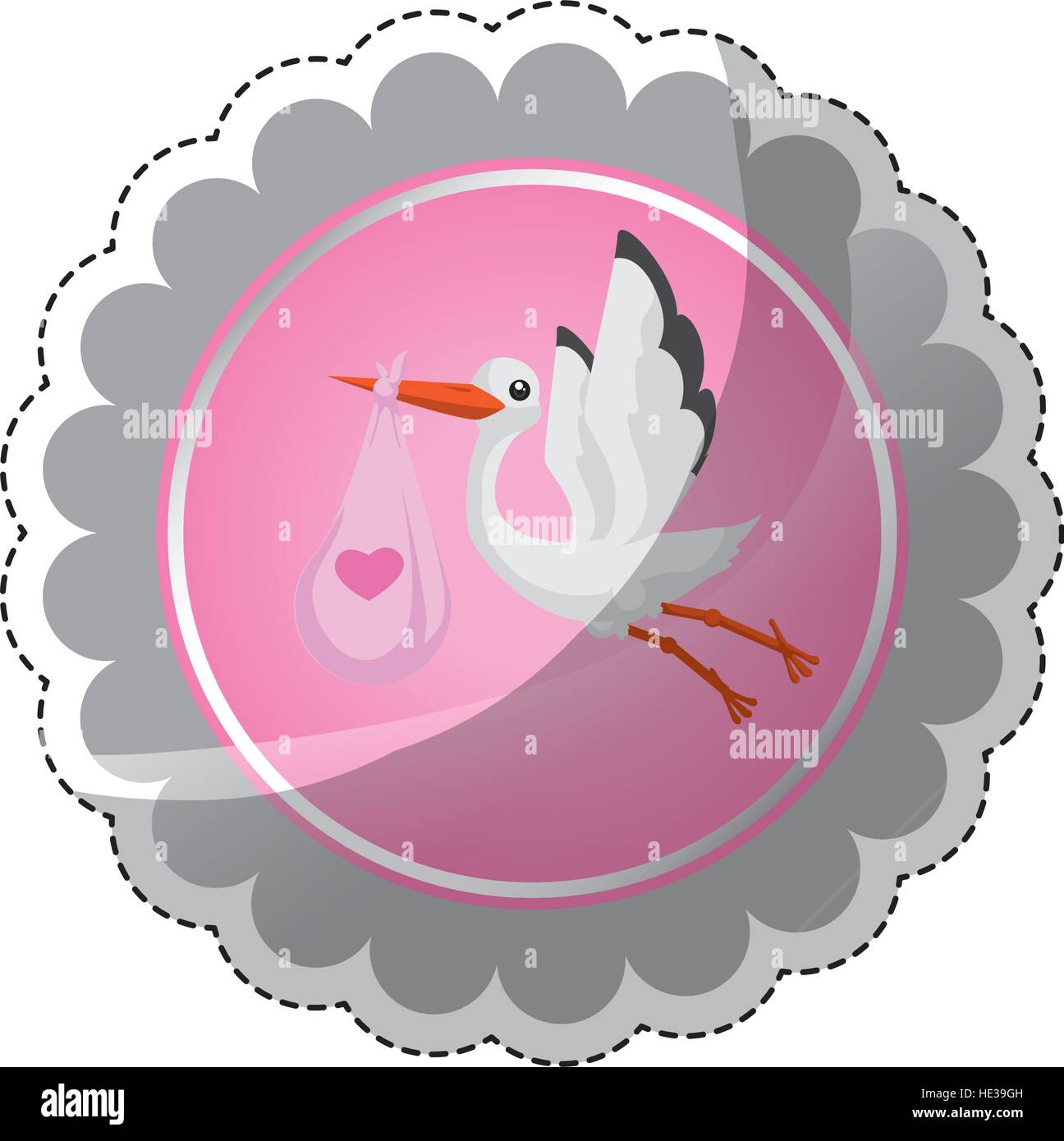 Stork stamp Stock Vector Images - Alamy