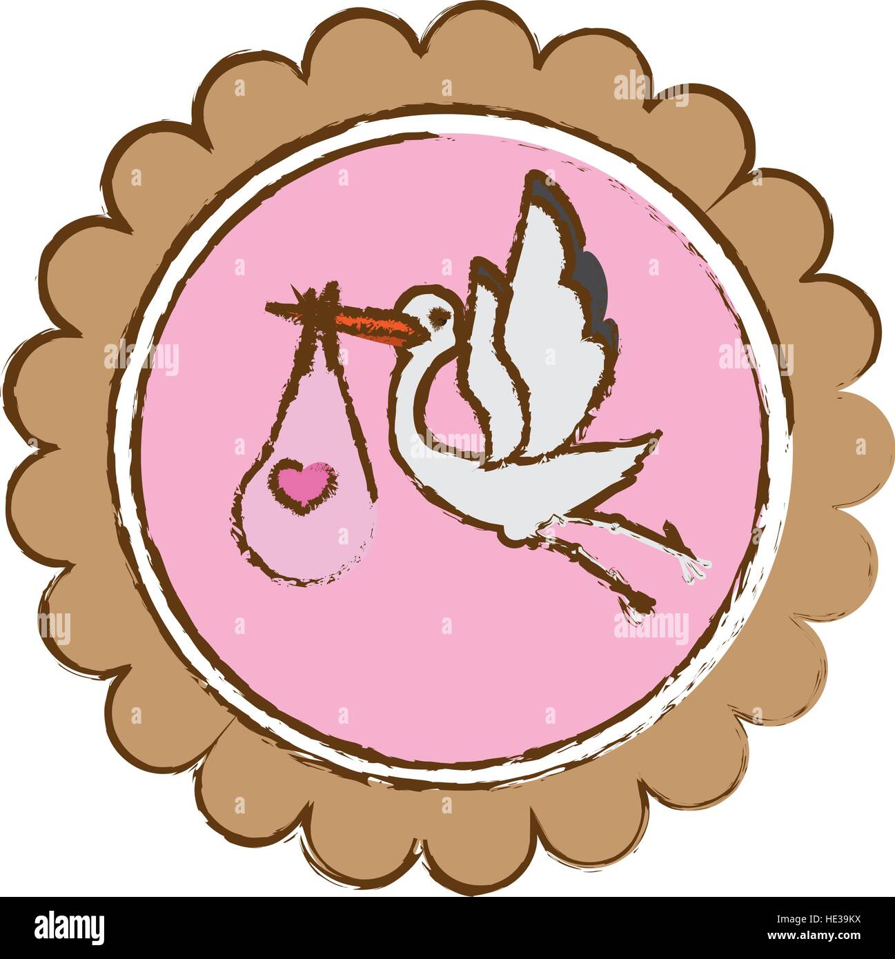 Stork stamp Stock Vector Images - Alamy