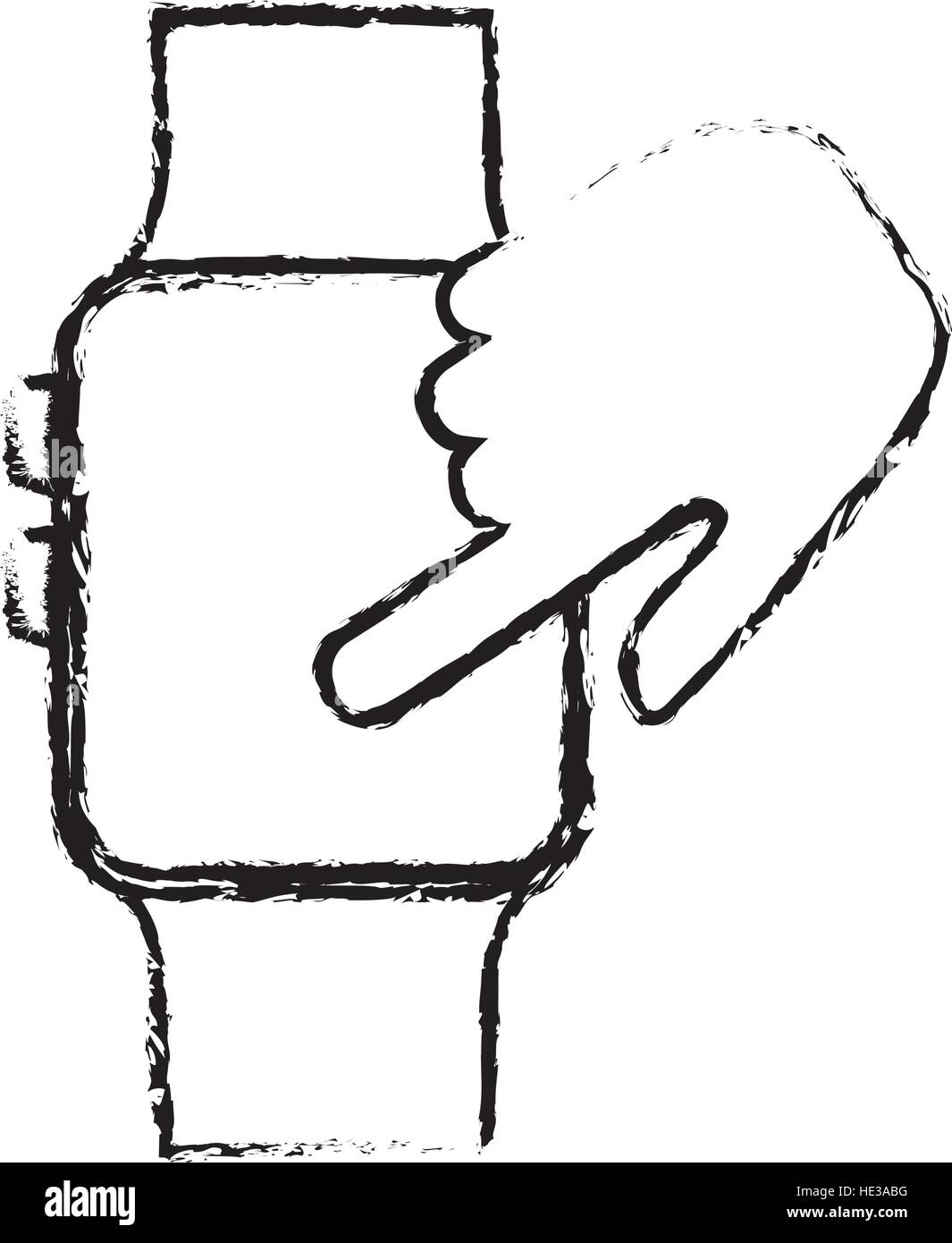 sketch hand touchscreen smart watch technology vector illustration eps 10 Stock Vector Image