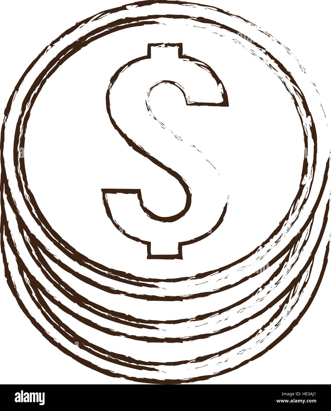 coin money dollar sketch Stock Vector Image & Art - Alamy