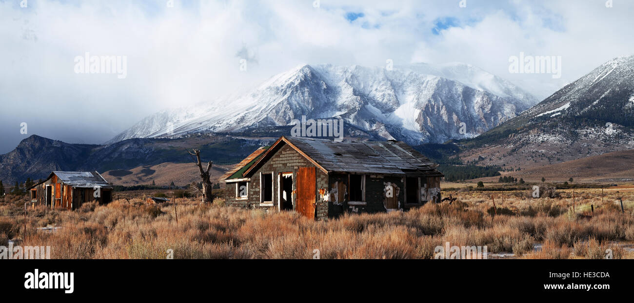 Abandoned House in Highway 395 Stock Photo