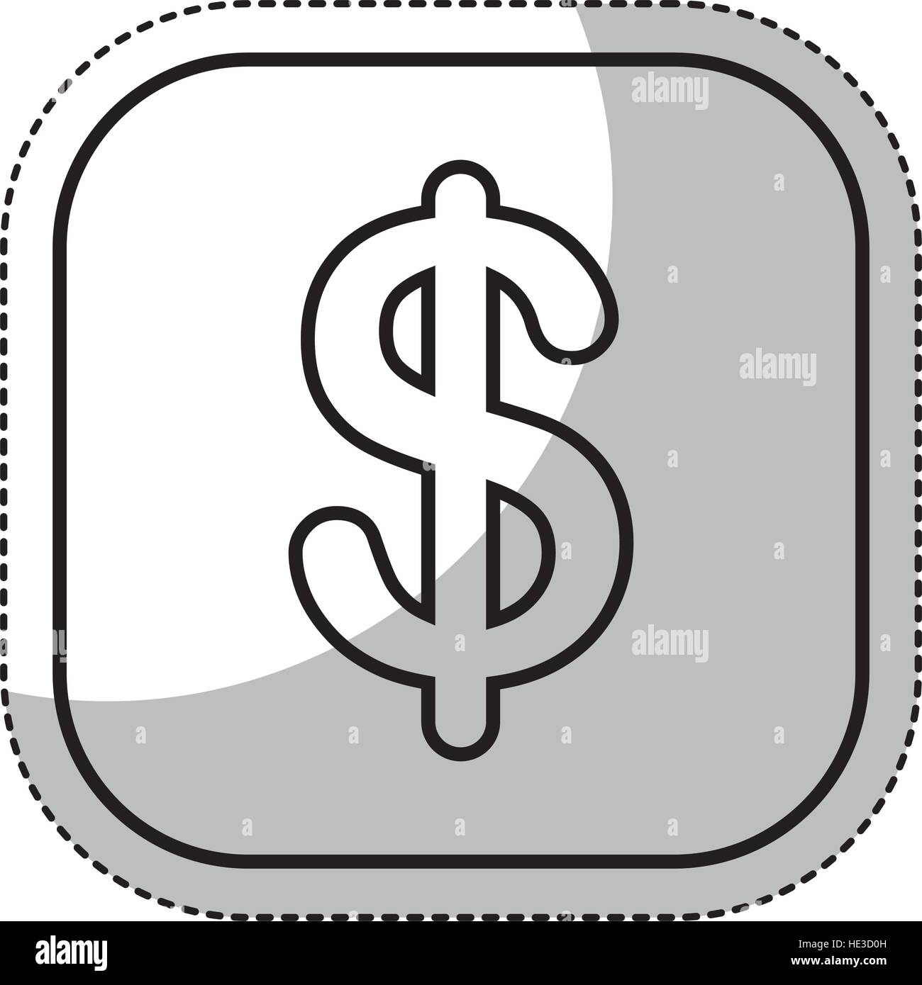 money symbol in button isolated icon vector illustration design Stock Vector