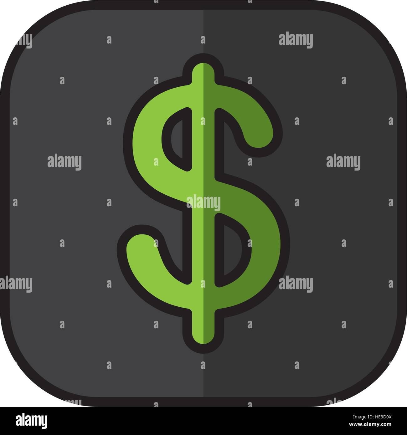 money symbol in button isolated icon vector illustration design Stock Vector