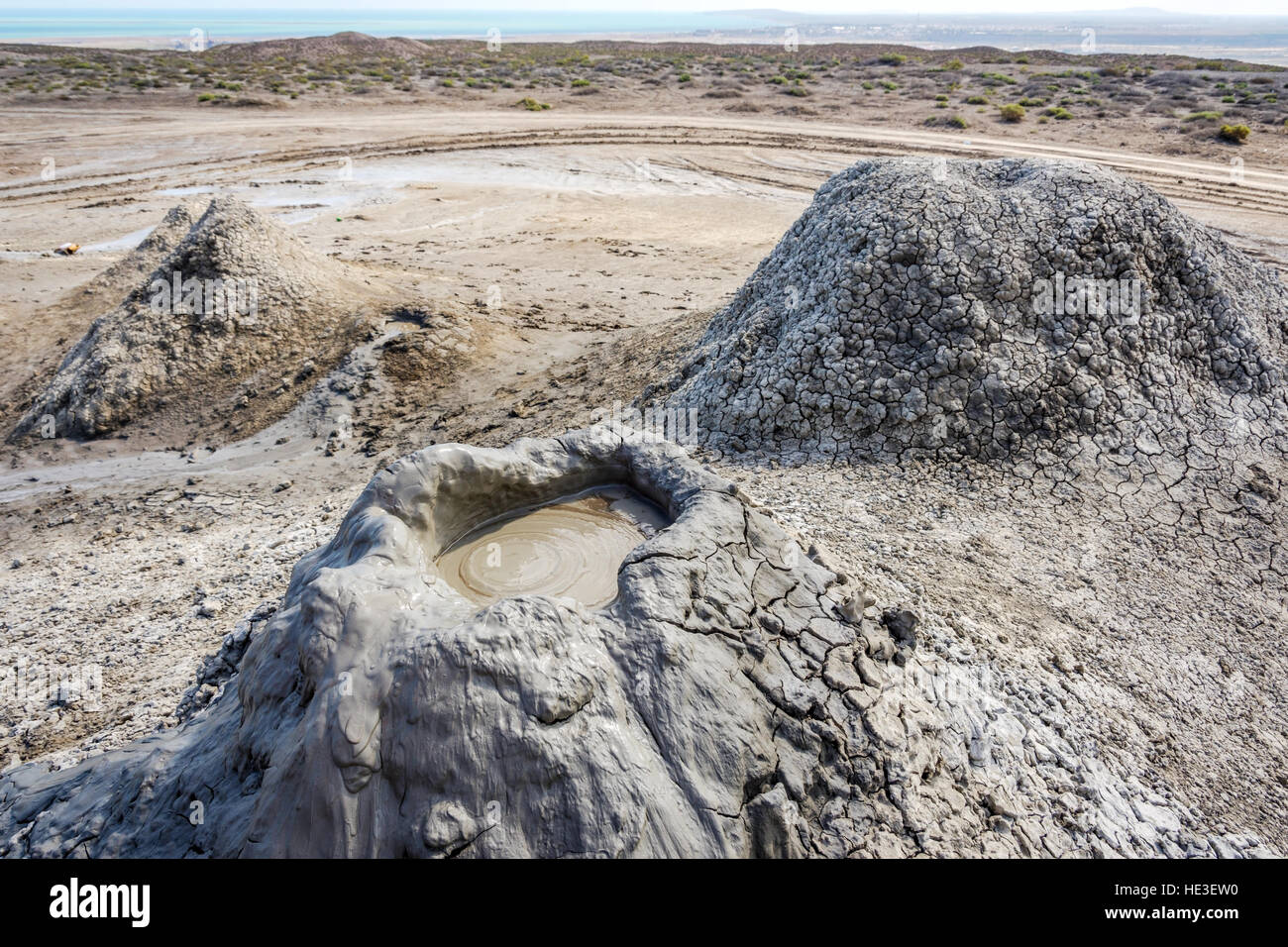 Mud volcano crater in Gobustan, Azerbaijan Stock Photo - Alamy