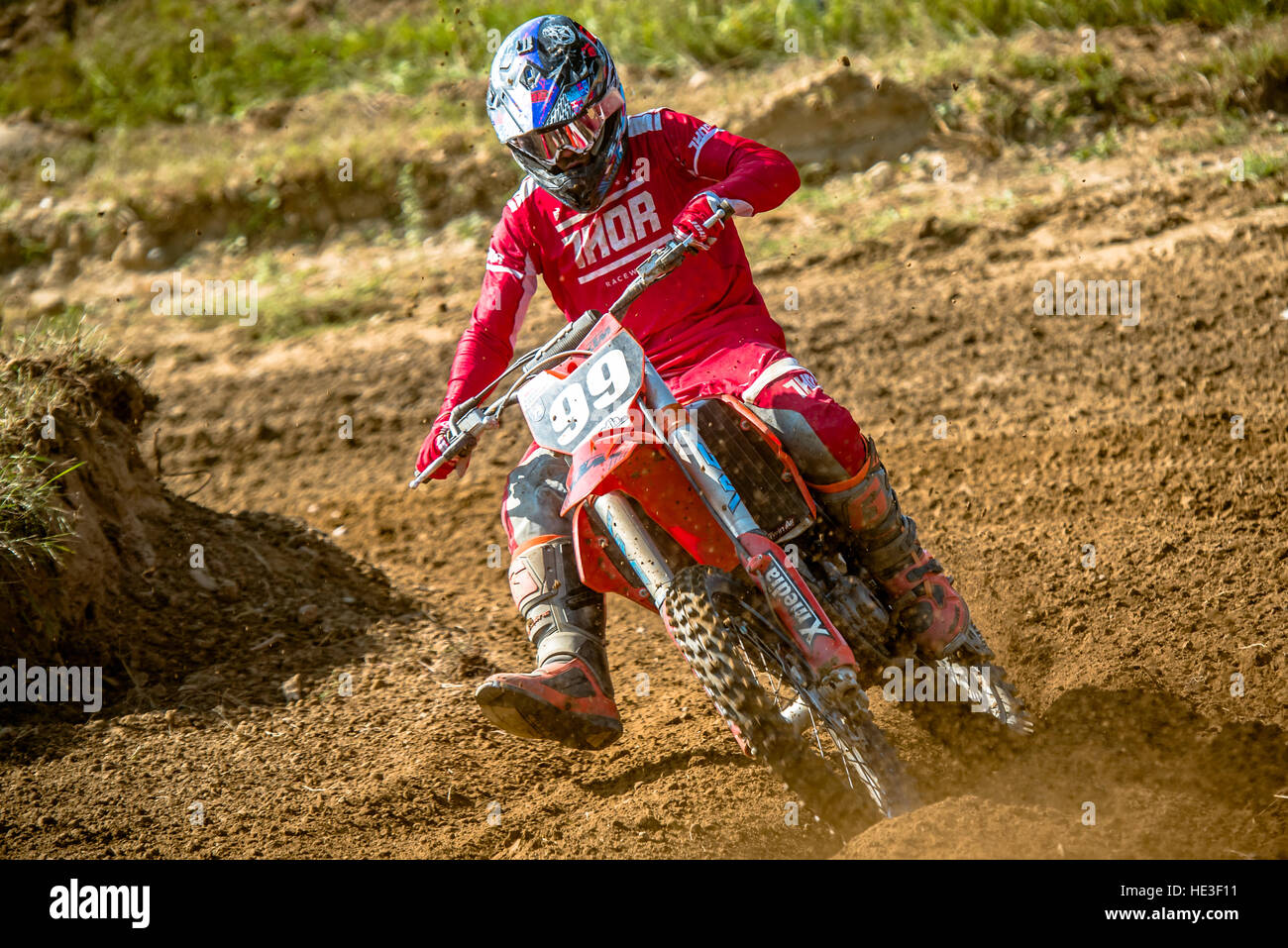 motocross rider in the race Stock Photo - Alamy