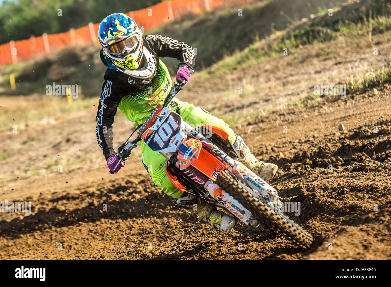 motocross rider in the race Stock Photo - Alamy