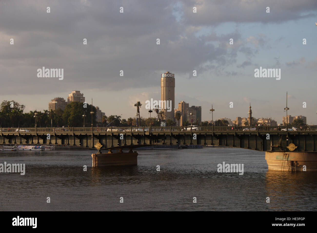 Cairo around Qasr El Nile Bridge after it has Rained, Cairo, Egypt Stock Photo