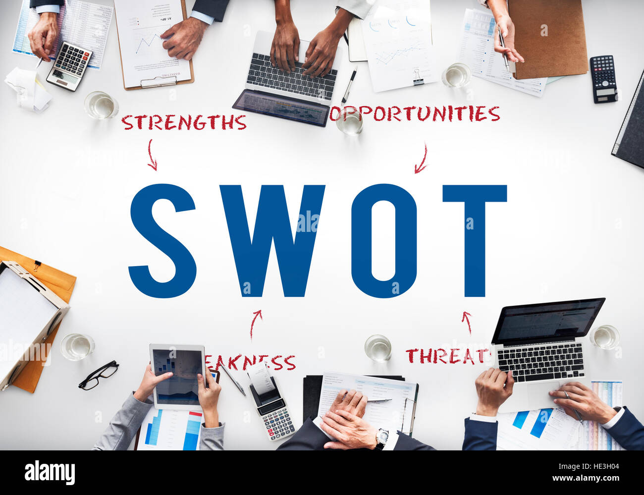 SWOT Business Company Strategy Marketing Concept Stock Photo