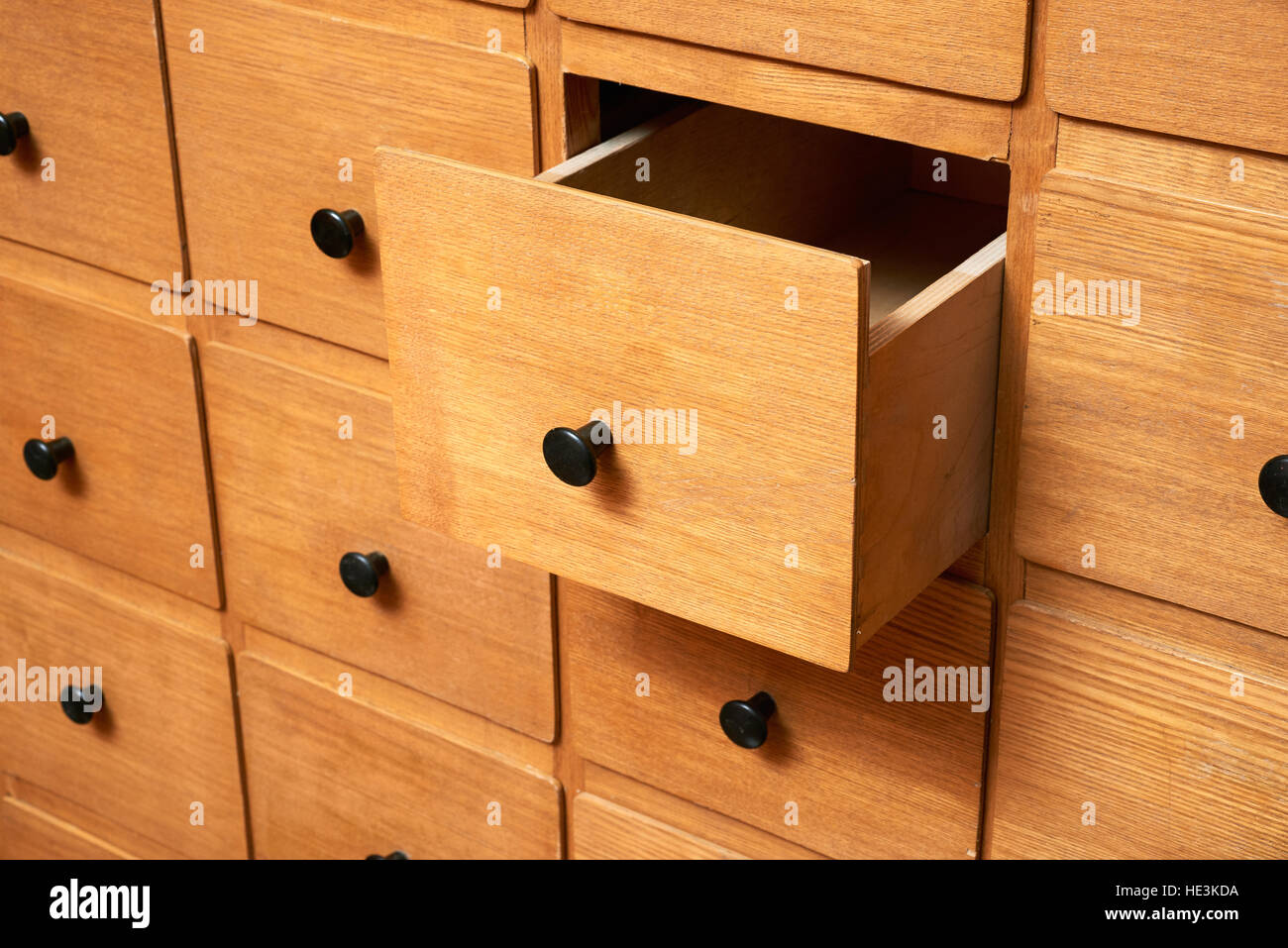 Backgrounds and textures: very old wooden cabinet with drawers Stock Photo