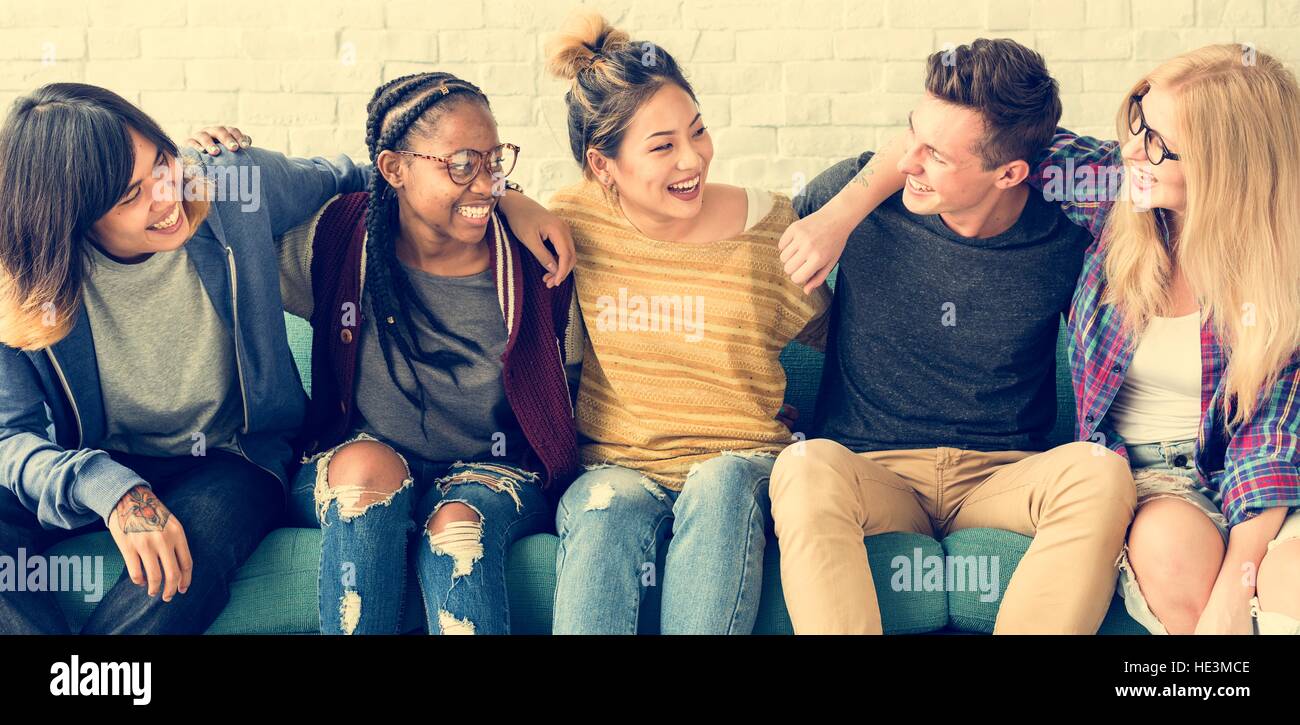 Diversity Students Friends Happiness Concept Stock Photo - Alamy
