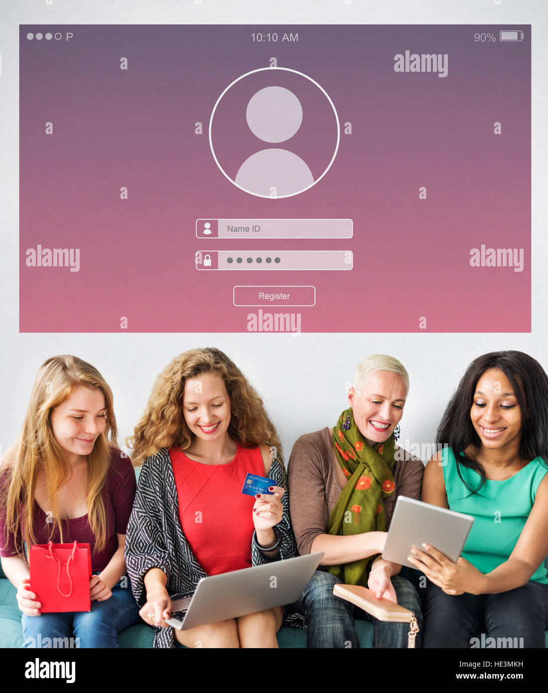 Log In Password Security Concept Stock Photo