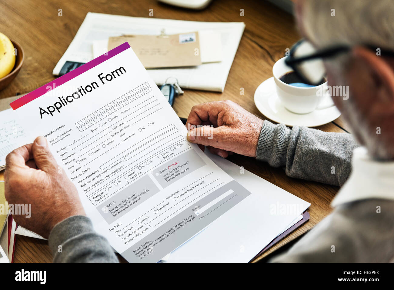 Application Form Employment Document Concept Stock Photo - Alamy