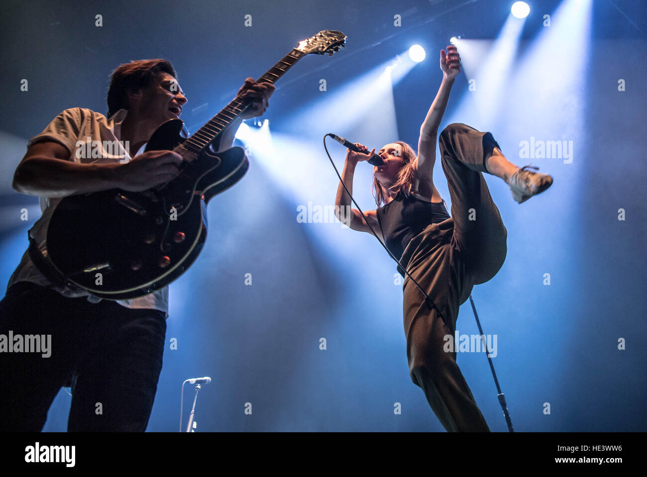 July Talk performing live in concert supporting Catfish and the