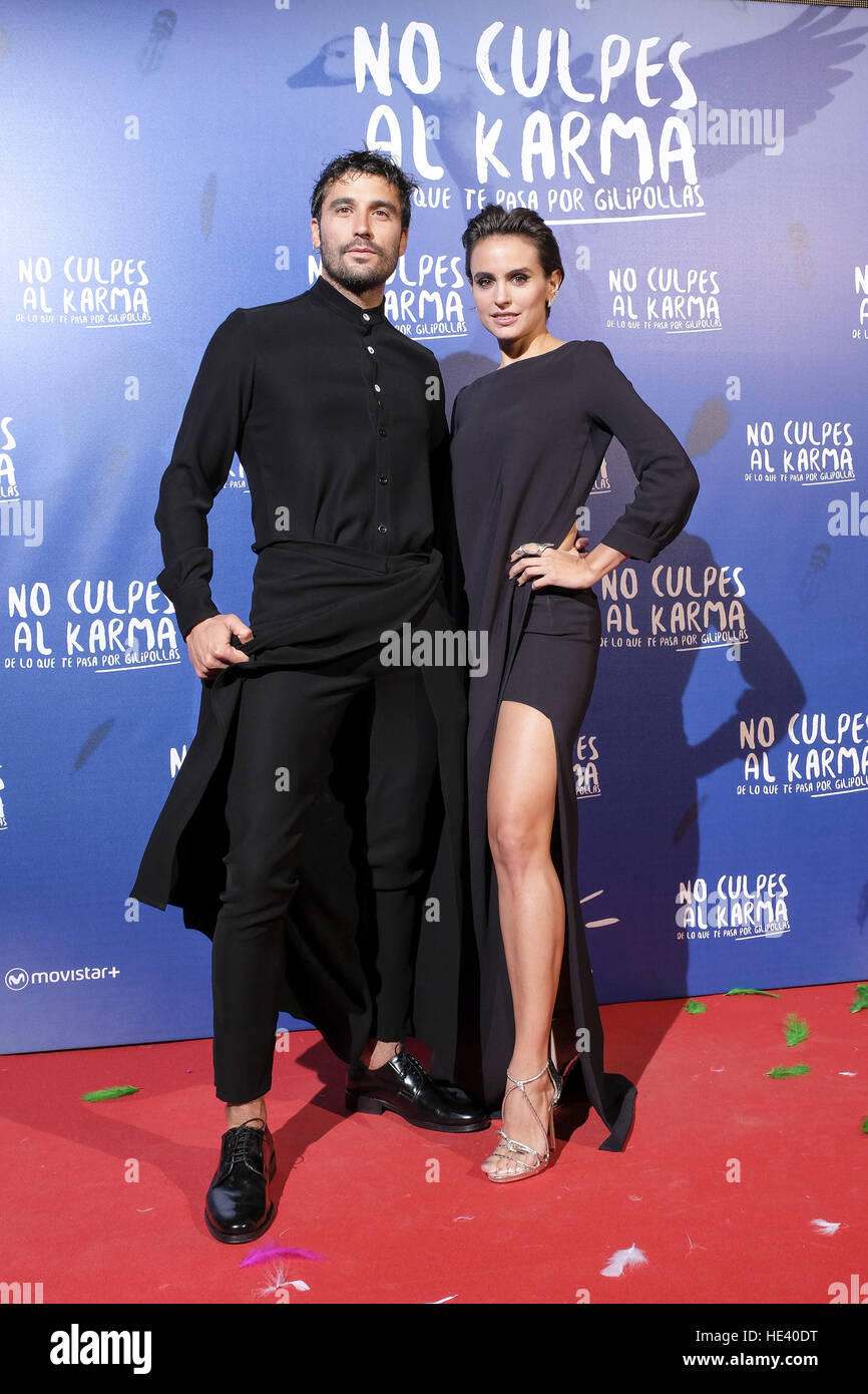 Alex Garcia and Veronica Echegui attend 'No Culpes Al Karma De Lo Que Te Pasa Por Gilipollas' premiere photocall in Madrid  Featuring: Alex Garcia, Veronica Echegui Where: Madrid, Spain When: 08 Nov 2016 Stock Photo