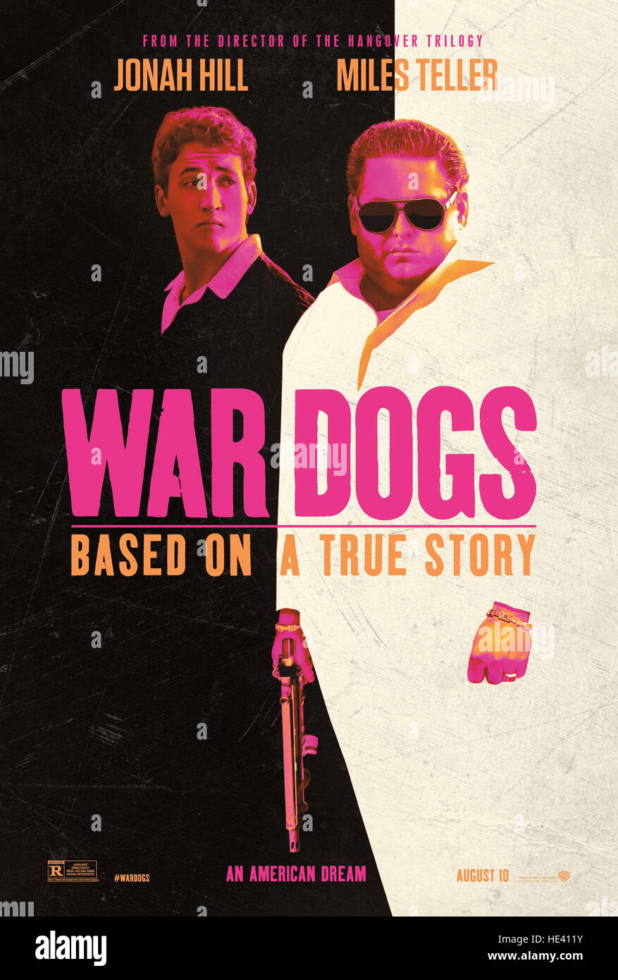 RELEASE DATE: August 19, 2016 TITLE: War Dogs STUDIO: DIRECTOR: Todd Phillips PLOT: Based on the true story of two young men, David Packouz and Efraim Diveroli, who won a $300 million contract from the Pentagon to arm America's allies in Afghanistan STARRING: Jonah Hill, Miles Teller (Credit: © Green Hat Films/Entertainment Pictures/ZUMAPRESS.com) Stock Photo