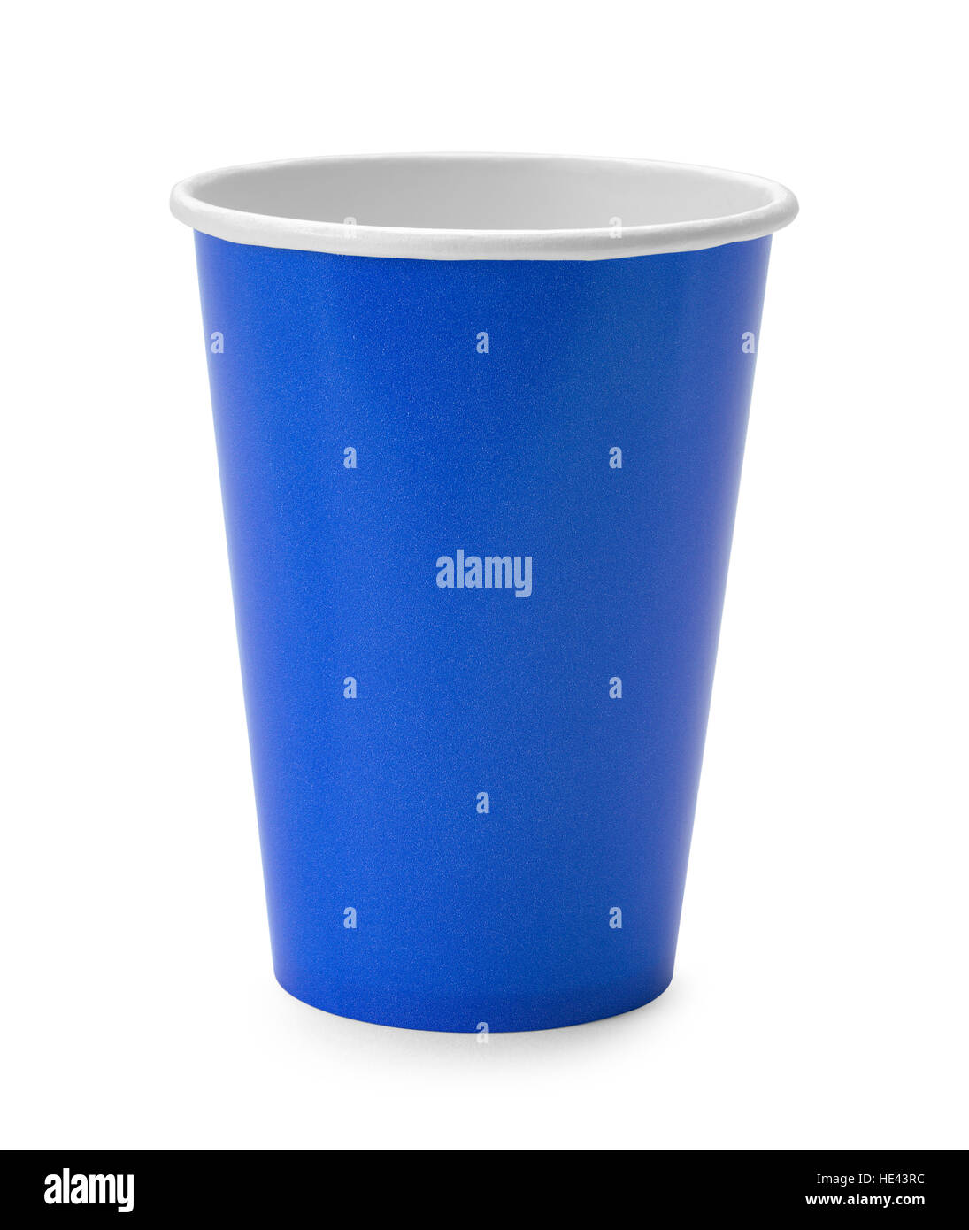 Blue Paper Cup Isolated on White Background. Stock Photo