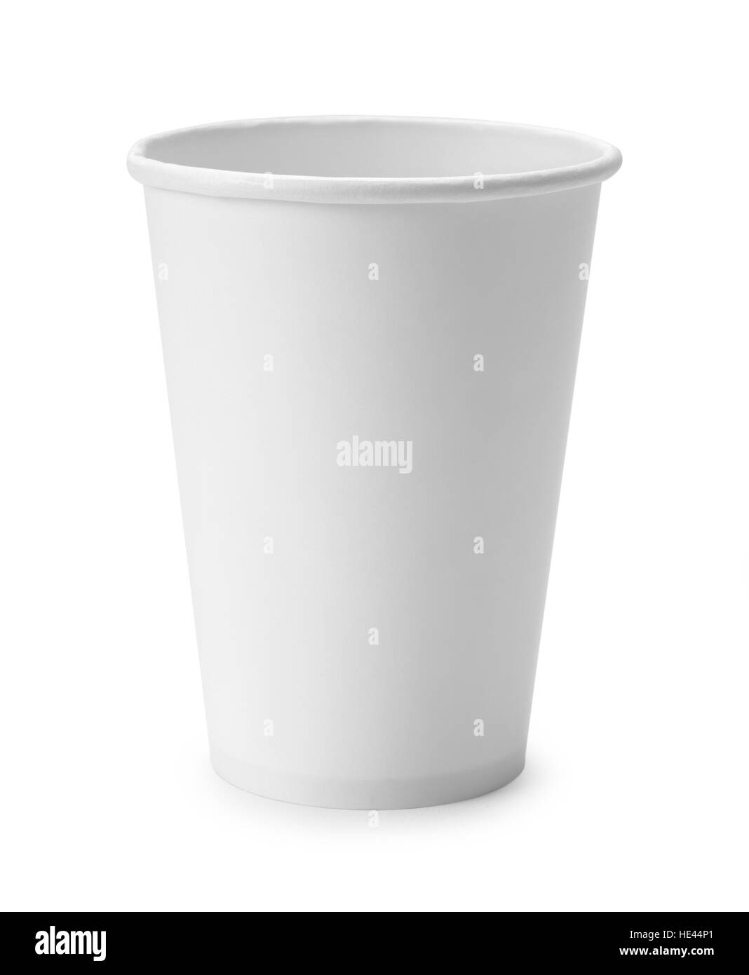 White Paper Cup Isolated on White Background. Stock Photo