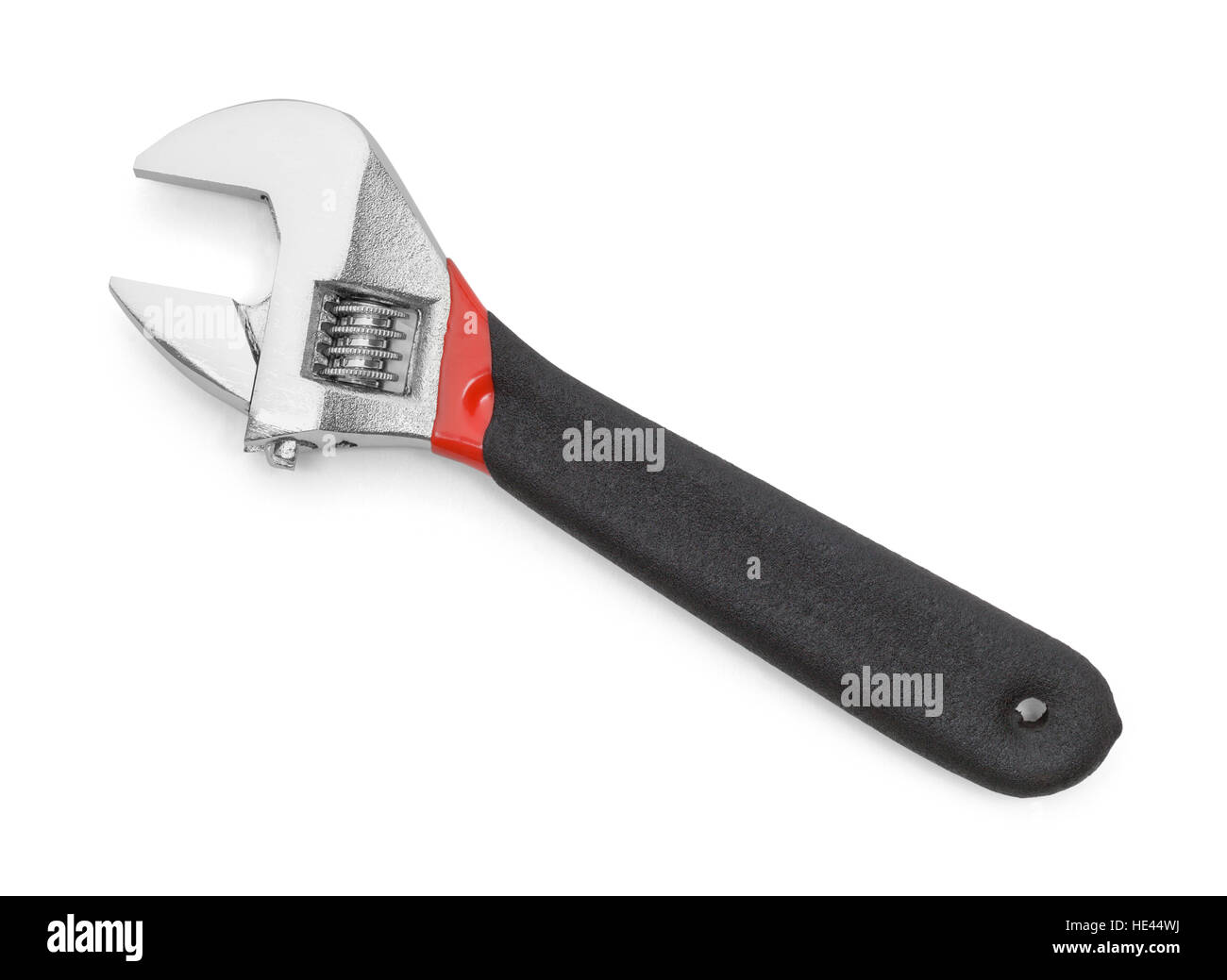 Adjustable Wrench with Grip Isolated on White Background. Stock Photo