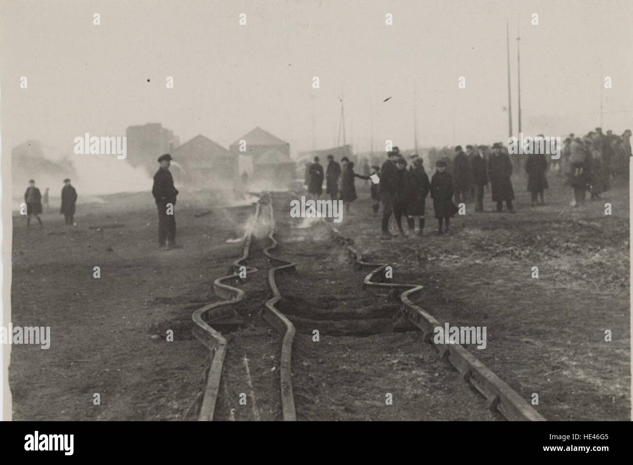 Buckled Railway Lines Stock Photo