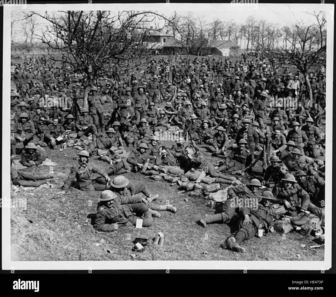 This image captures the historical moment of soldiers resting the night ...