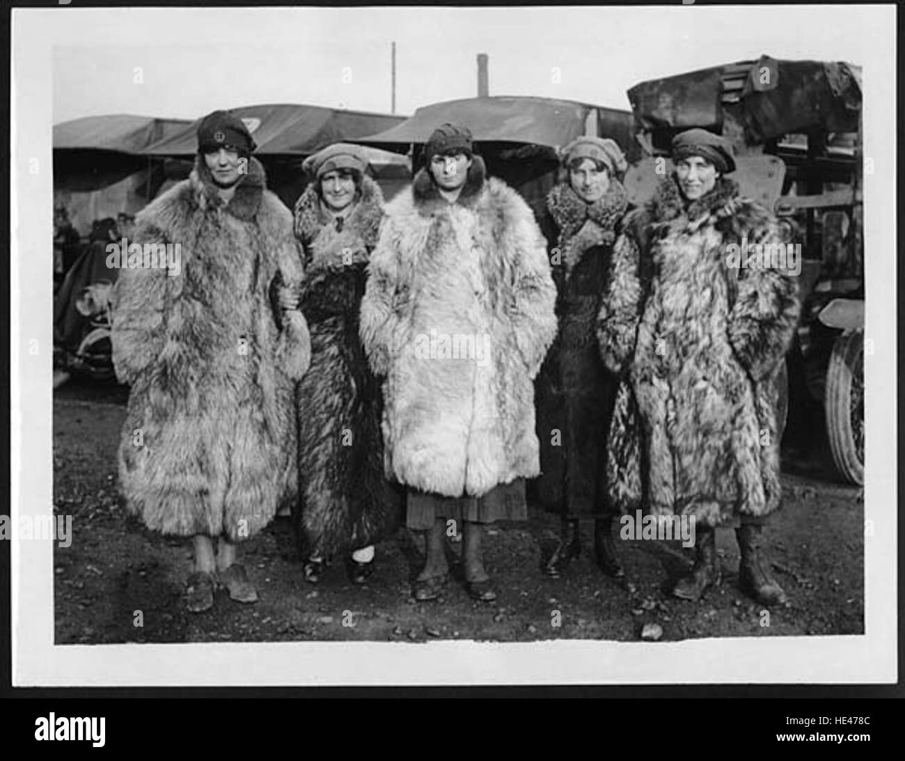 Drivers of the First Aid Nursing Yeomanry in their fur Stock Photo