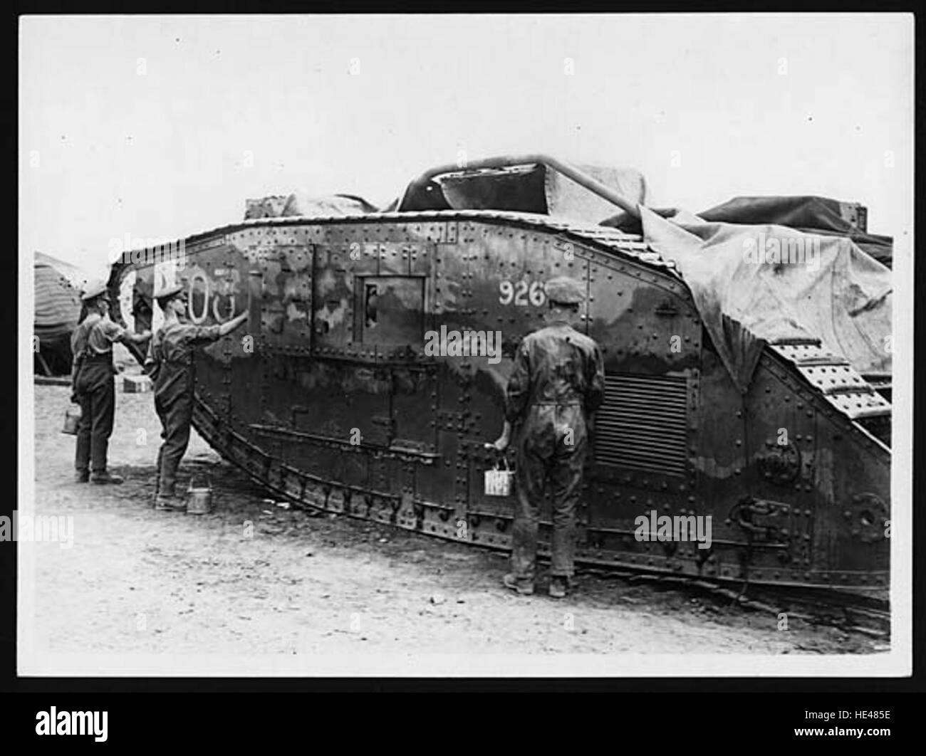This Historic Image Shows A Tank Painted With Camouflage Patterns 