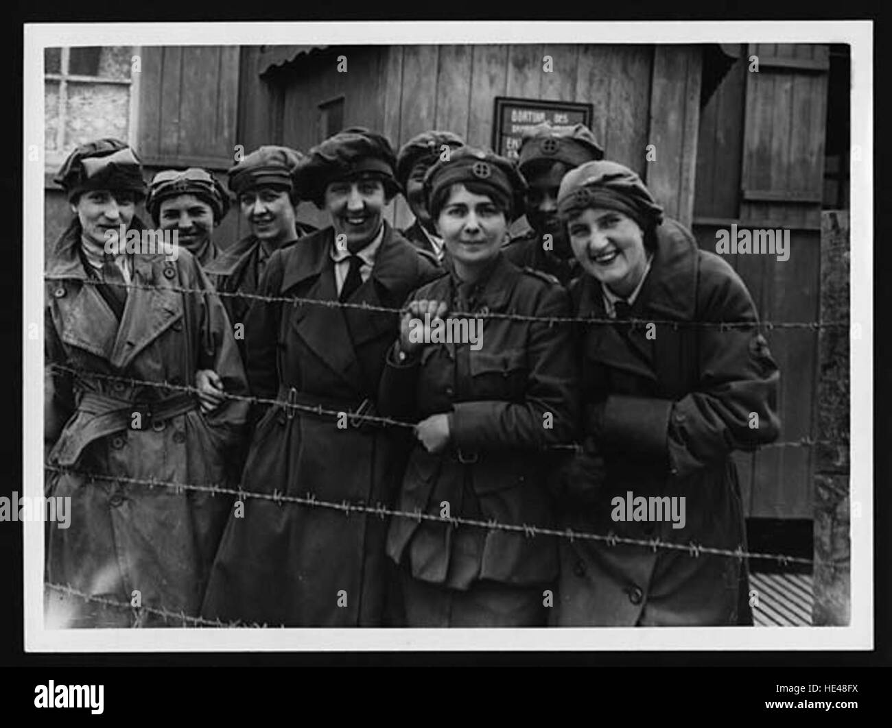 British lady ambulance drivers attached to the Belgian Army Stock Photo