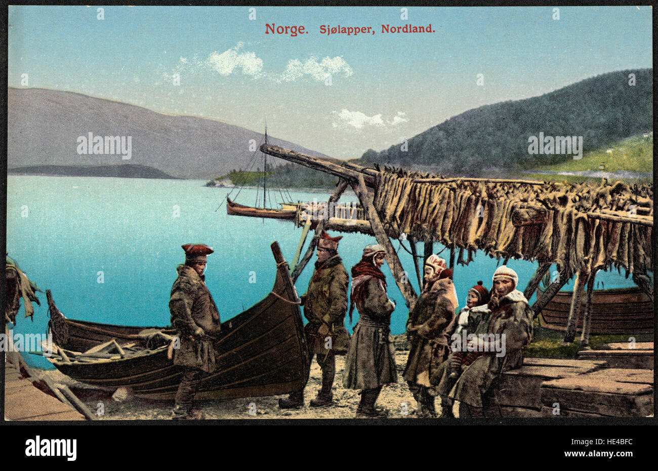 This historic photograph captures life in Nordland, Norway ...