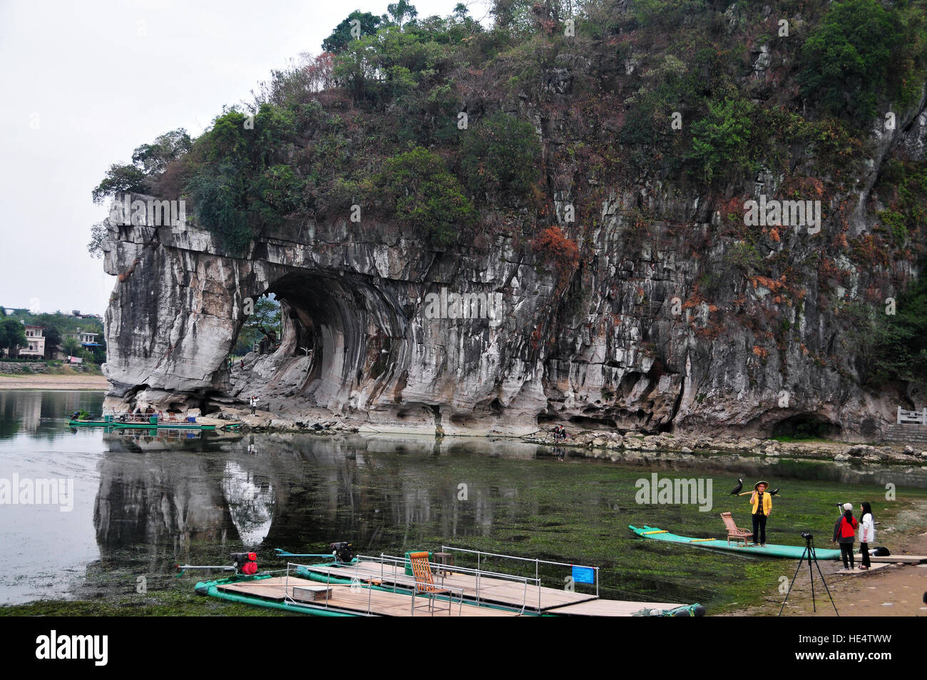 The scenic area around Elephant Trunk Hill is a peaceful spot in Guilin