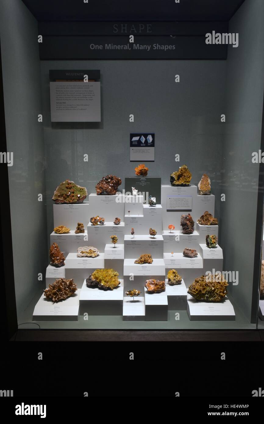 Rocks and minerals at the Smithsonian natural museum in DC Stock Photo