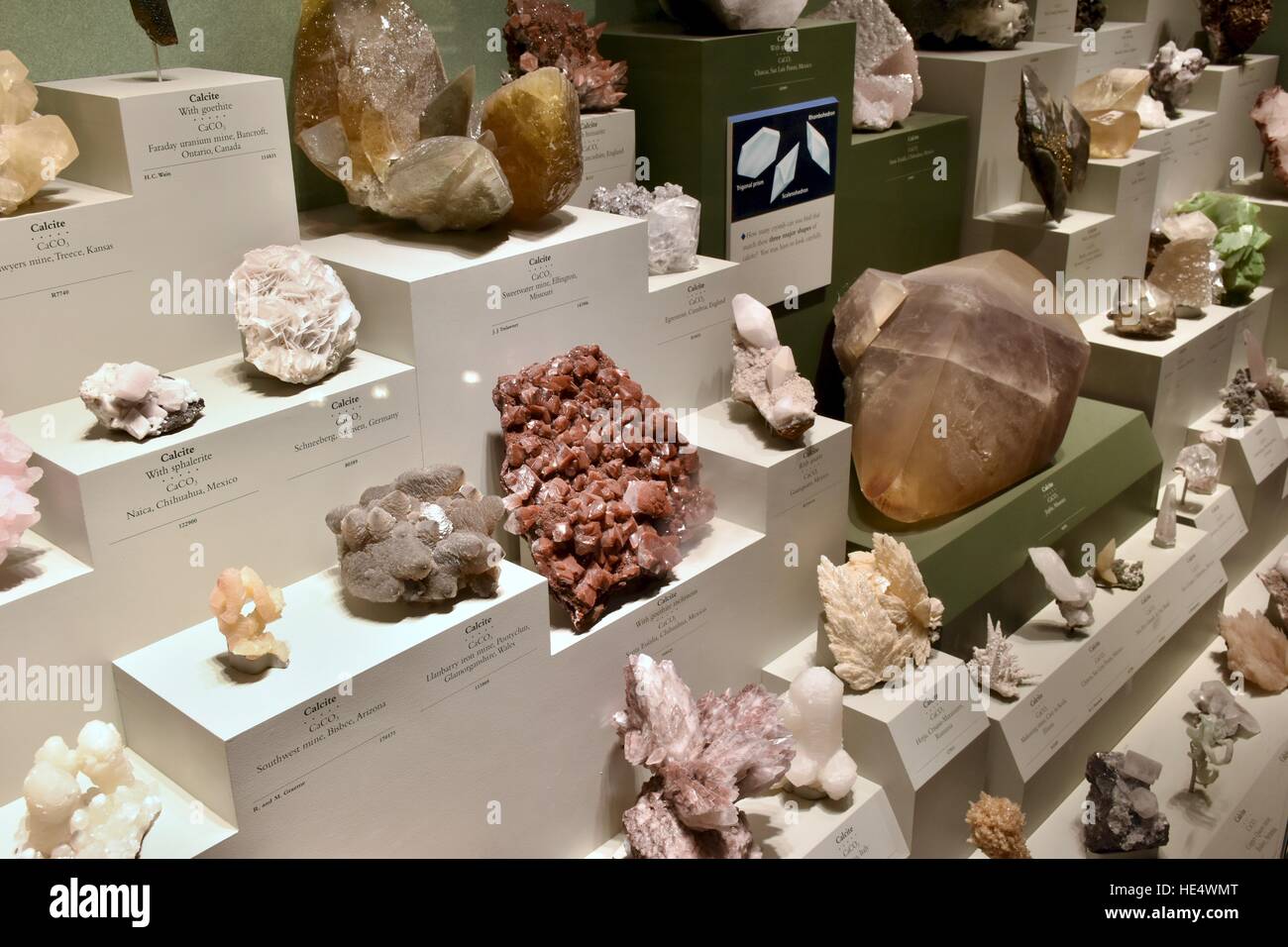 Rocks and minerals at the Smithsonian natural museum in DC Stock Photo