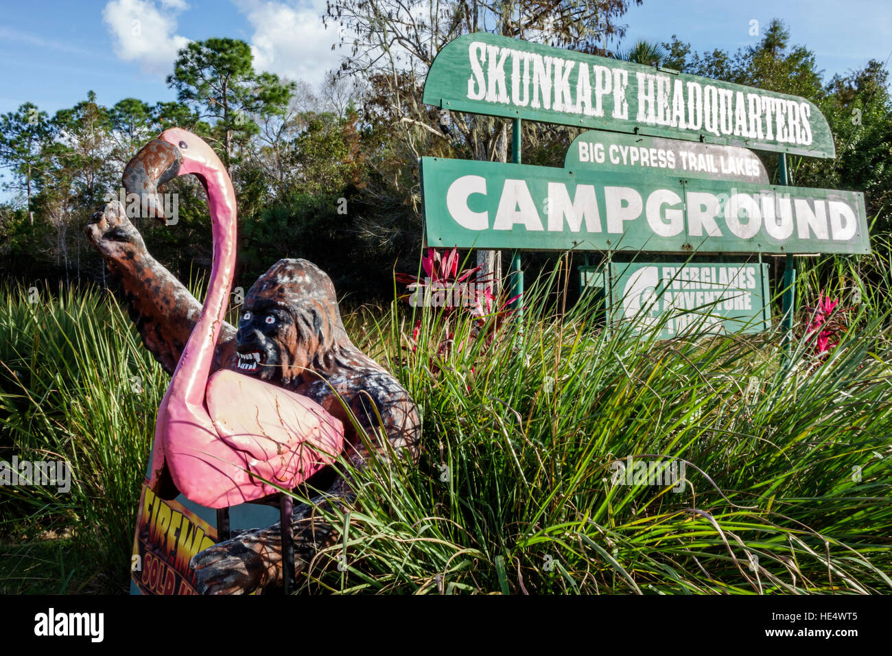 Florida The Everglades,Tamiami Trail,Skunkape Headquarters,pink