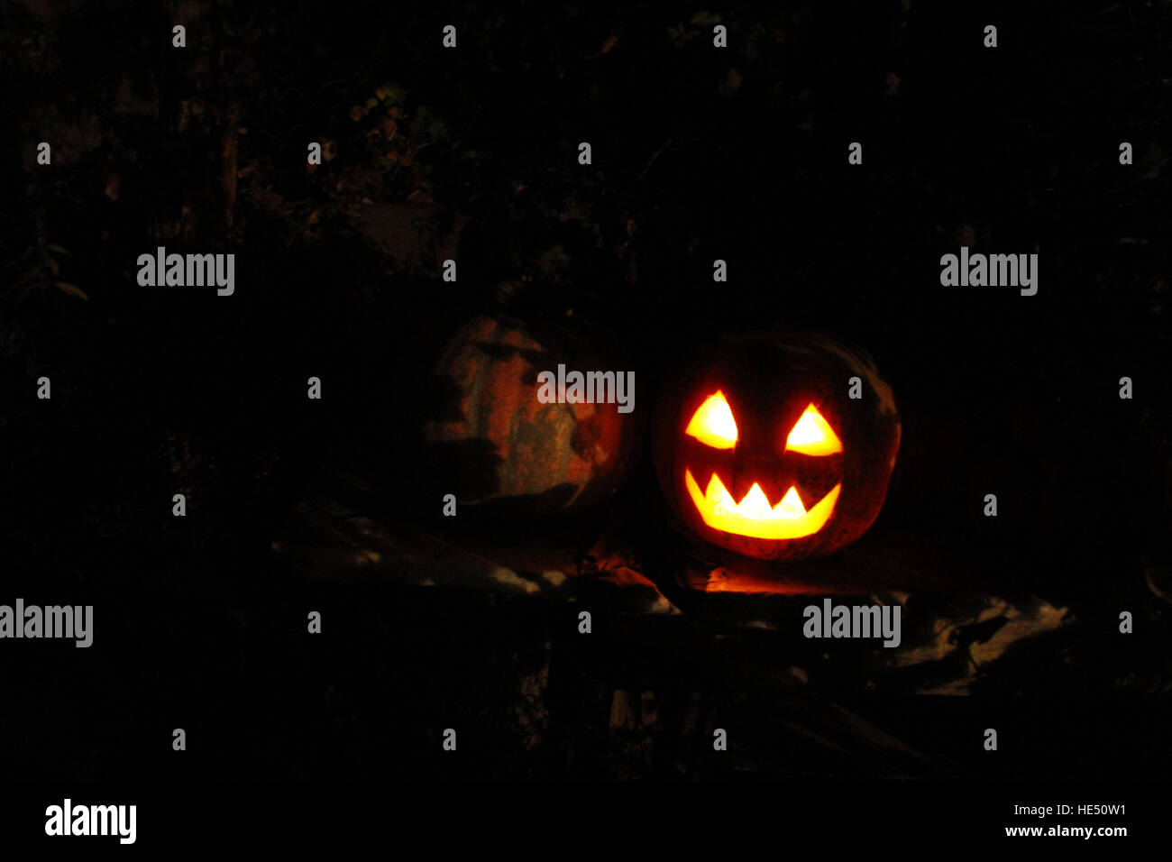 scary ghost face glowing on Halloween in the darkness Stock Photo - Alamy