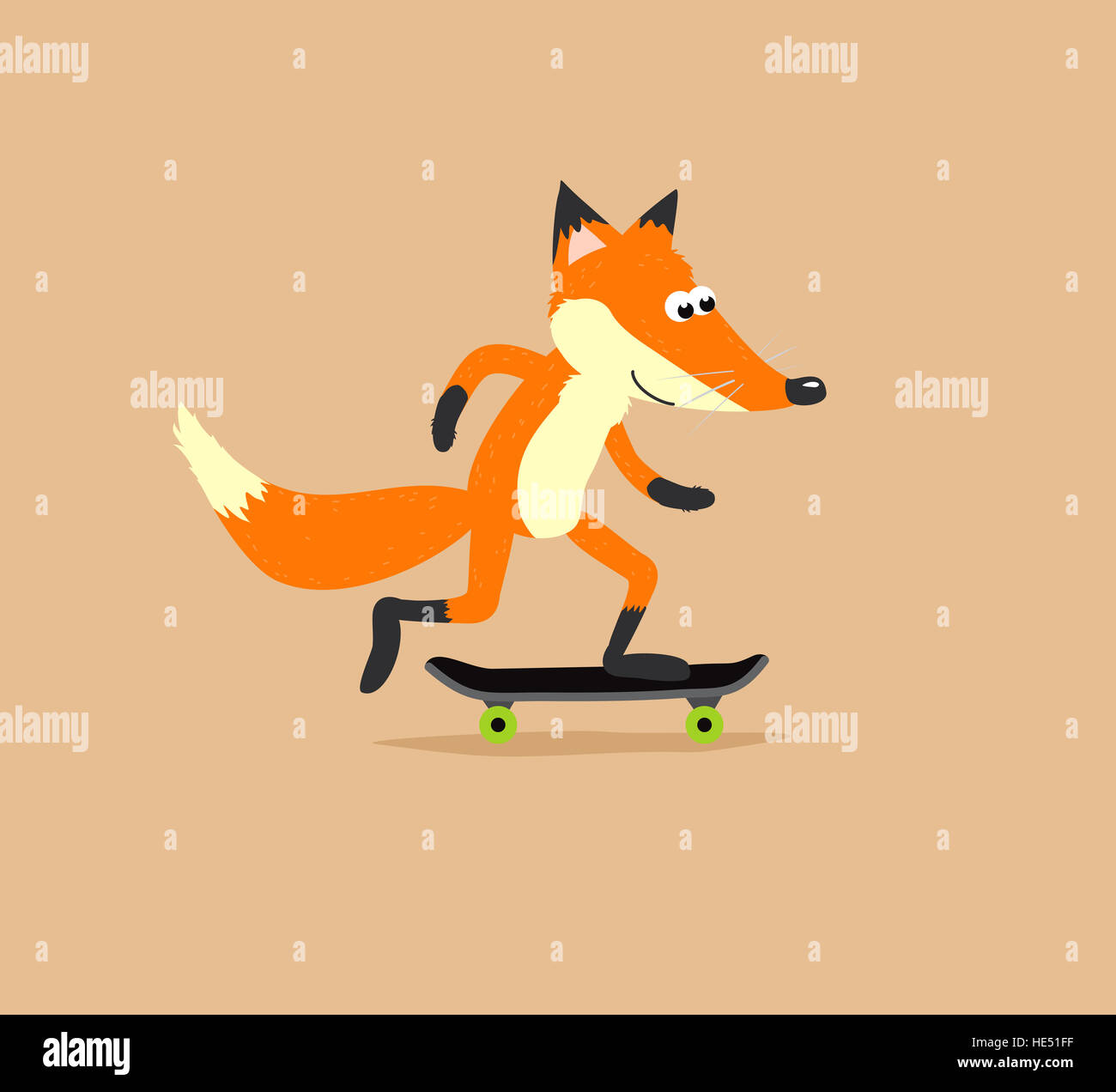 Illustration fox animal sports cartoon hi-res stock photography and images  - Alamy