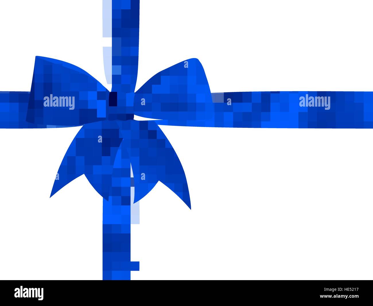 Blue bow top view. EPS 10 Stock Vector