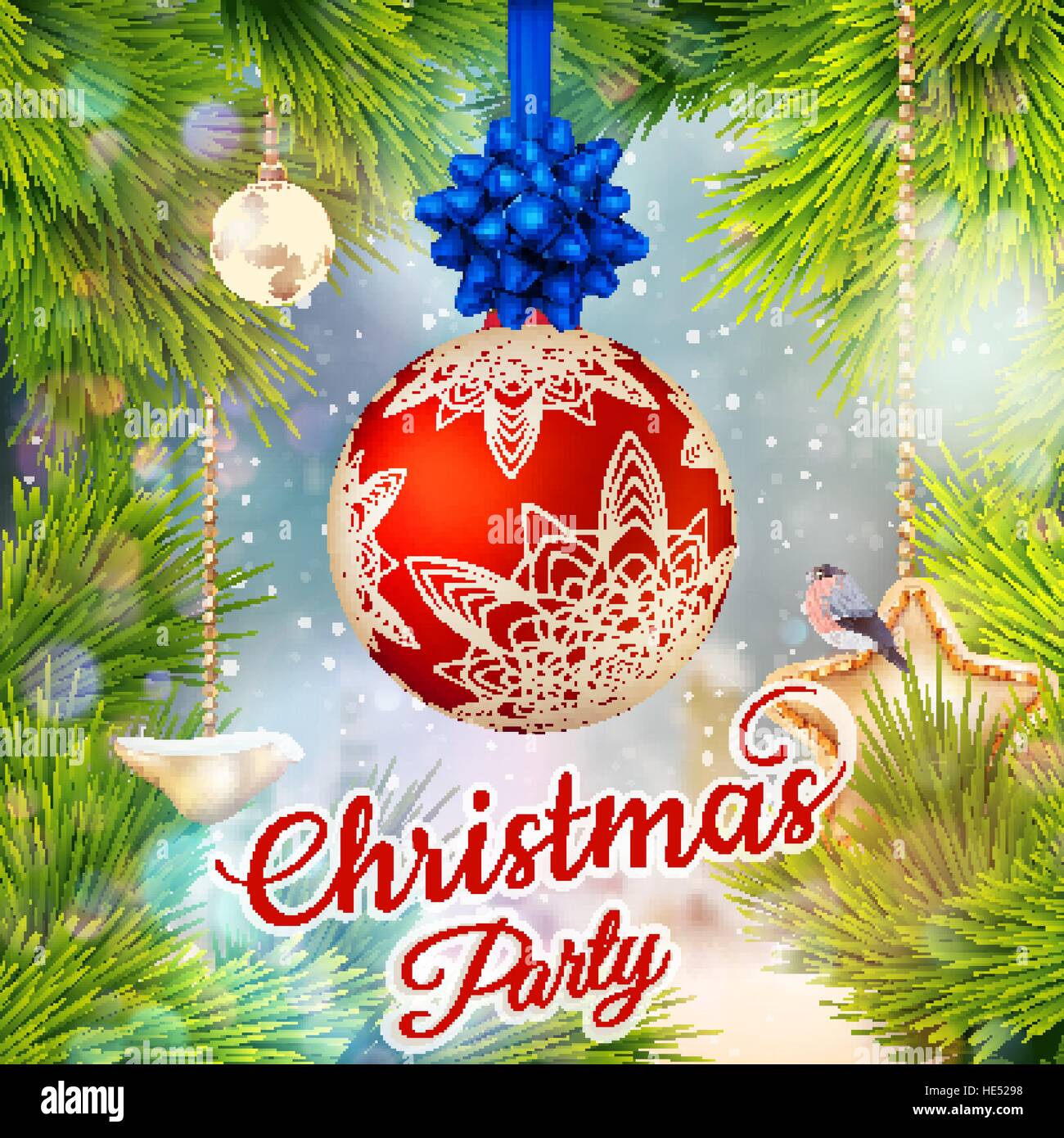 Holiday Merry Christmas party template. EPS 10 Stock Vector