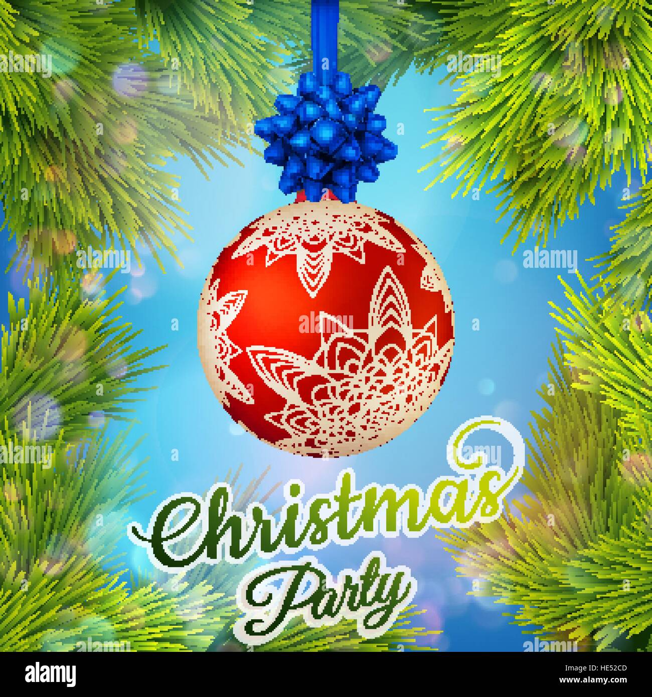 Christmas night party poster or flyer. EPS 10 Stock Vector