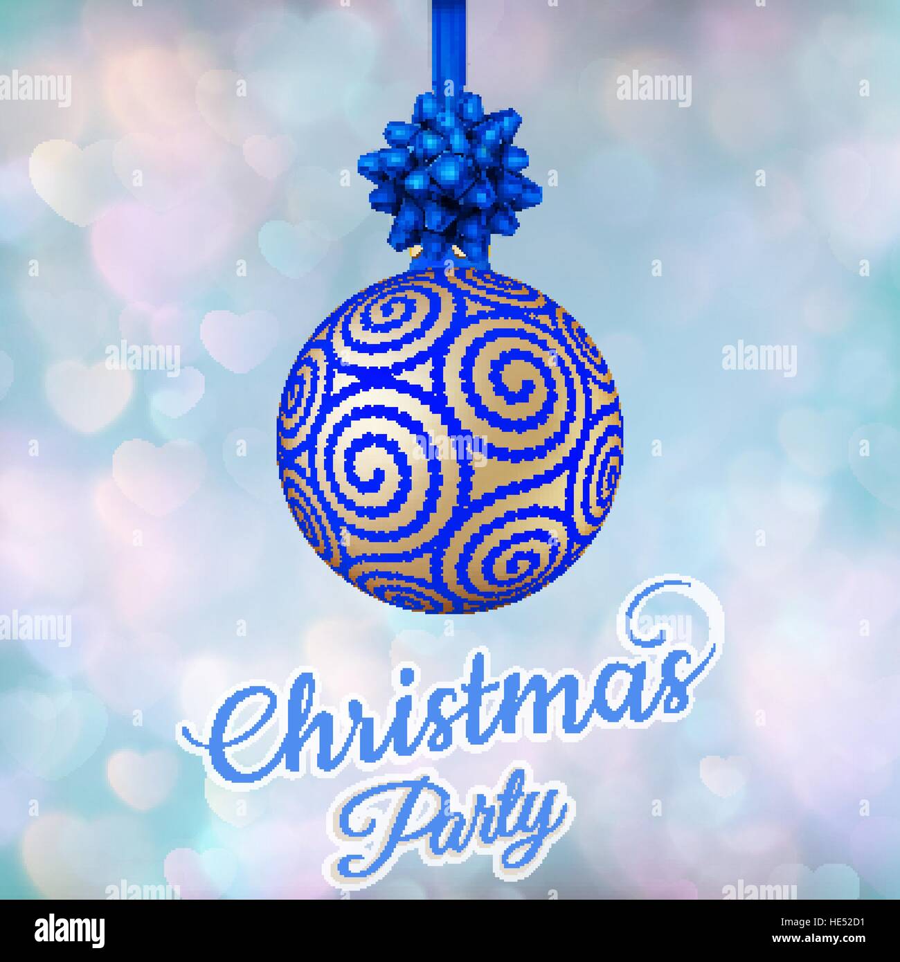 New Year s card with blue ball. EPS 10 Stock Vector