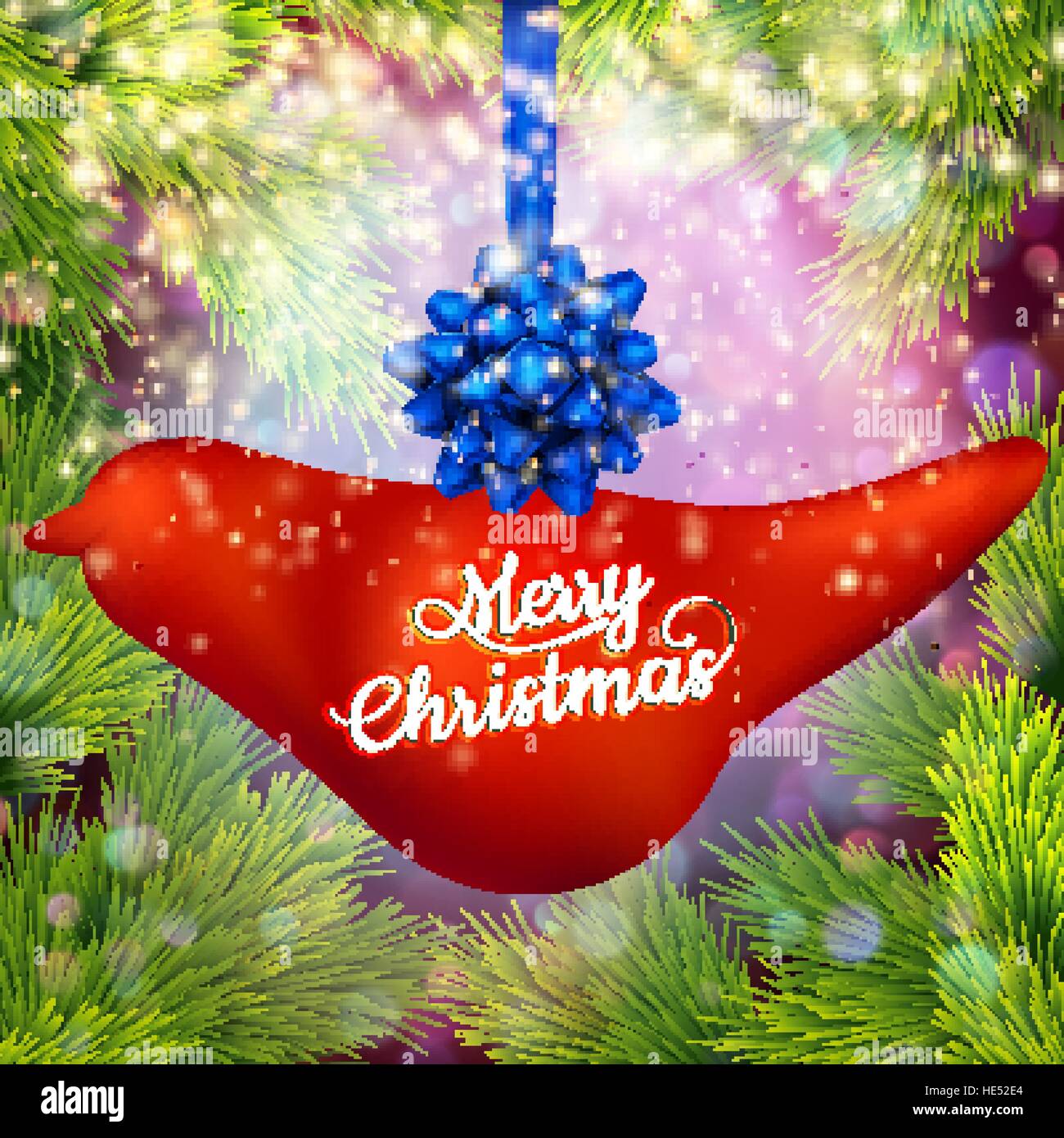 Christmas banner with baubles. EPS 10 Stock Vector