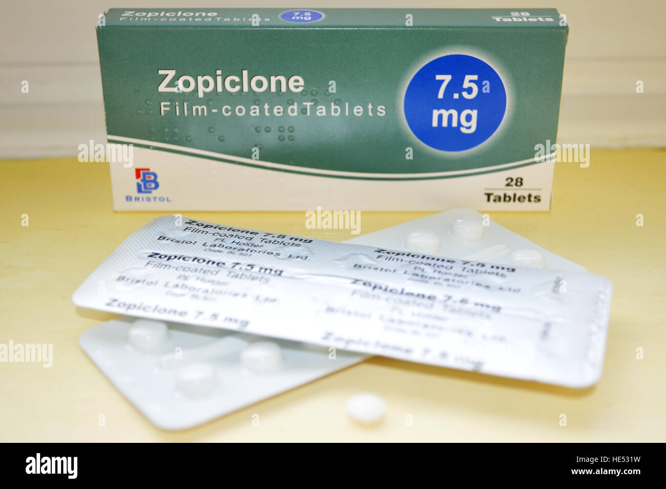 THIS IS A STOCK PHOTO - A pack of Zopiclone prescription sleeping tablets Stock Photo