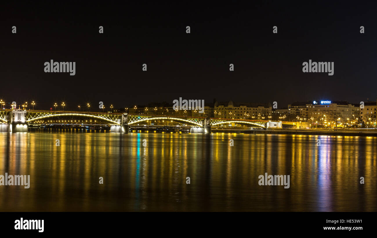 City lights reflected in the water Stock Photo - Alamy